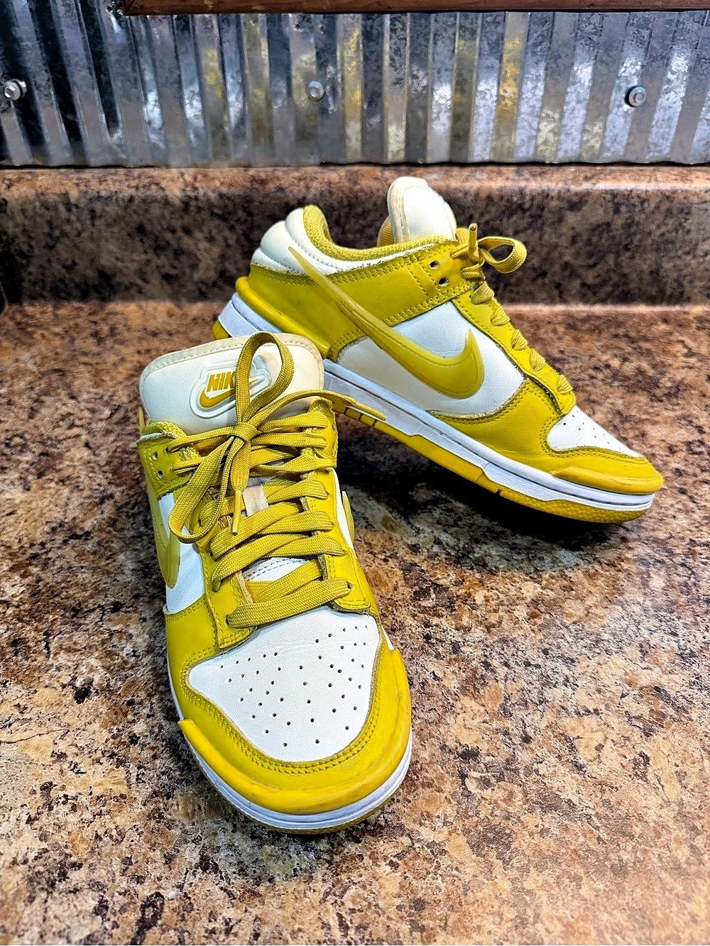 Nike Dunk Low Disrupt 2 Sunrise Yellow & White Sneakers 5Y